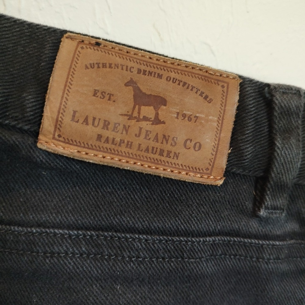 Lauren Jeans Ralph Lauren Black Straight Leg Womens Sz 10 Petite Stretch Y2K - Picture 5 of 8
